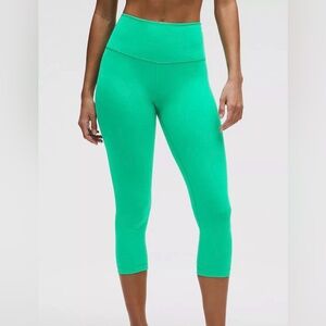 Lululemon Wunder High Rise Crop 21“ Kelly Green Cropped Leggings Tights Size 6